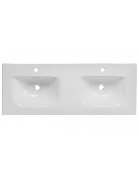 Double vasque encastrée blanche